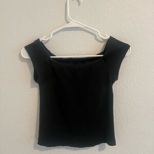 Black Off the Shoudler Brandy Top